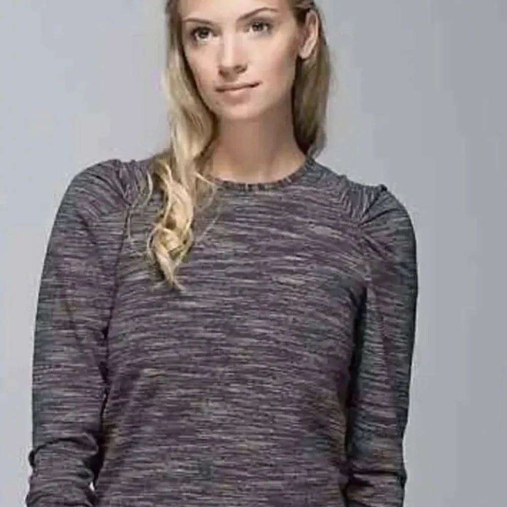 Lululemon LAB CITY Pullover -We are from Space Dye- Black/Cashew Size 8